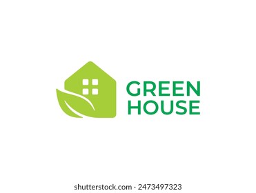 simple leaf home logo vector design