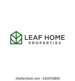 simple leaf home realty logo designs
