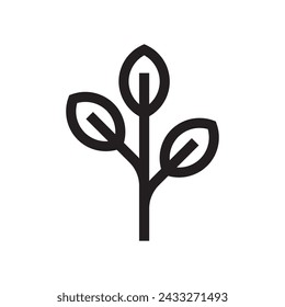 simple leaf icon, leaf icon illustration isolated on white background