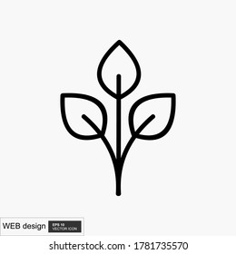 simple leaf icon image, leaf icon illustration.