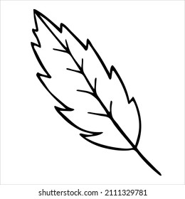 Icono de hoja simple. Ilustración vectorial aislada en blanco.