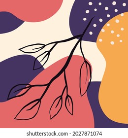 simple leaf illustration art design for background template