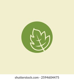 Simple Leaf Illustration in Flat Design 