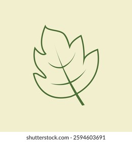 Simple Leaf Illustration in Line Art Design 