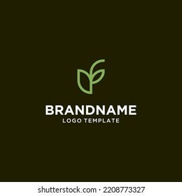 Hoja simple con logotipo de letra F Vector moderno