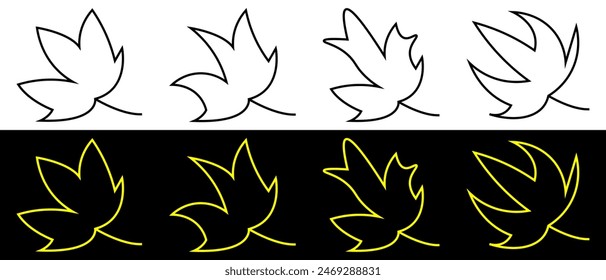 Simple leaf line icon illustration. Leaf icons.