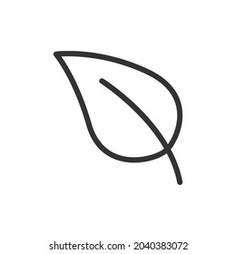 Simple leaf line icon. Premium symbol in stroke style. Design of leaf icon. Vector illustration.