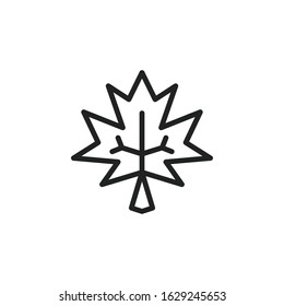 Simple leaf line icon. Stroke pictogram. Vector illustration isolated on a white background. Premium quality symbol. Vector sign for mobile app and web sites.