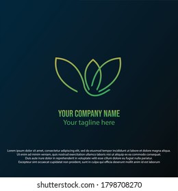 logotipo de hoja simple, con colores marrón negro y dorado