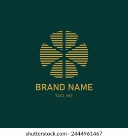 A simple leaf logo. Combined with elegant green and gold colors, it adds a premium feel.