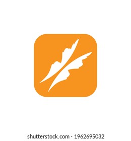 Simple leaf logo concept. Leaf vector.