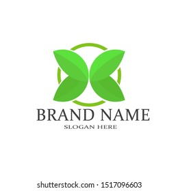 simple leaf logo design illustration