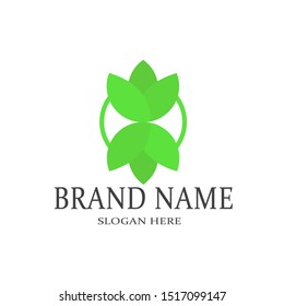 simple leaf logo design illustration