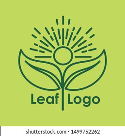 simple leaf logo design template 