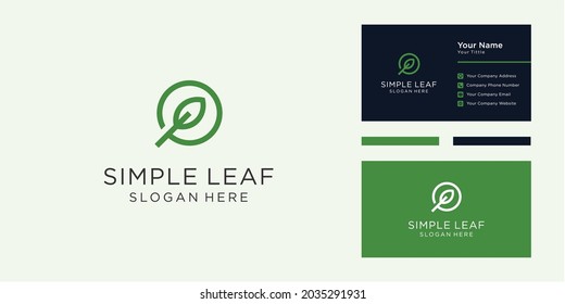 simple leaf logo design template