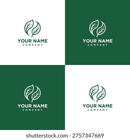 A simple leaf logo design template
