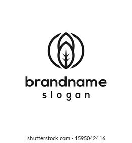 simple leaf logo design vector