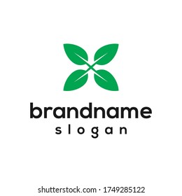 simple leaf logo design vector