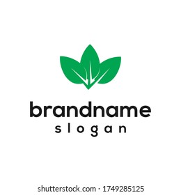 simple leaf logo design vector