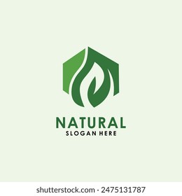 simple leaf logo design vector