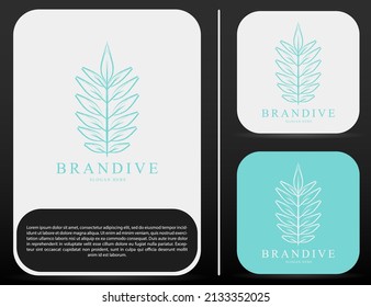 simple leaf logo with esthetic color