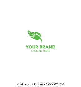 simple leaf logo with green color