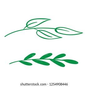 simple leaf logo, icon or ornament, vector