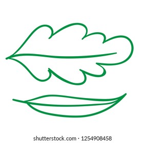 simple leaf logo, icon or ornament, vector
