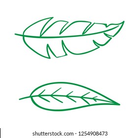 simple leaf logo, icon or ornament, vector