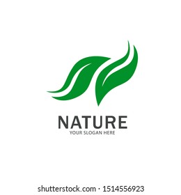 simple leaf logo illustration template