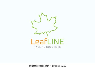 Simple Leaf Logo. leaf with line style, Usable for brand and company Logos, Flat  Logo Design Template, vector illustration