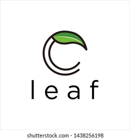 simple leaf logo stock design