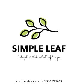 Simple leaf logo symbol vector