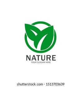 simple leaf logo template illustration