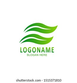 simple leaf logo template illustration