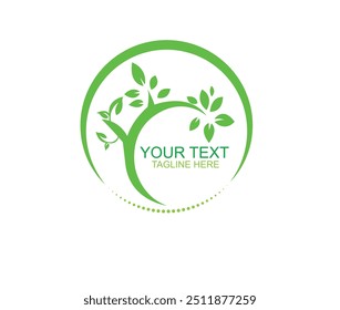 Simple Leaf logo tree Design