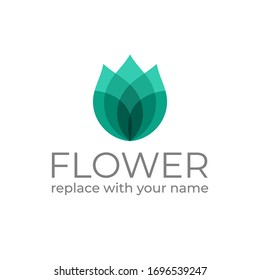 Simple Leaf Logo With Turquoise Color