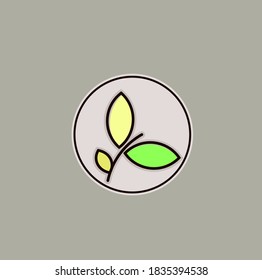 Simple leaf logo, vector logo template