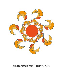 Simple leaf mandala concept vector design