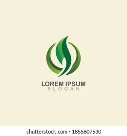 Diseño de logotipo profesional simple hoja moderna diseño de un ilustrador de vector orgánico médico
