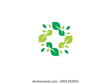 diseño del logotipo de atención de salud de la naturaleza simple	
