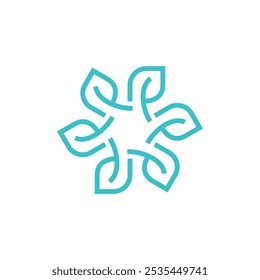 Simple leaf ornament logo icon
