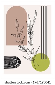 Simple leaf outline, with hand-painted abstract composition. Suitable for home decorations such as posters and wall art, can also be applied to tote bags, t-shirt prints, stickers, or postcard designs