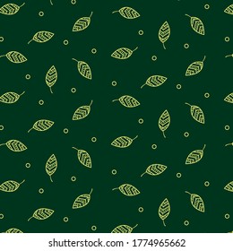 Simple leaf pattern in geometric style. Vector illustration