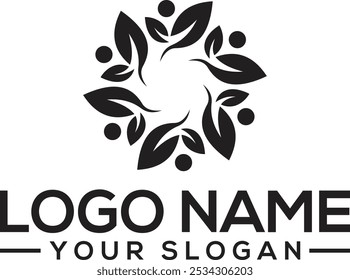 
Simples Folha girar design de logotipo

