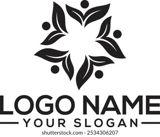 
Simples Folha girar design de logotipo
