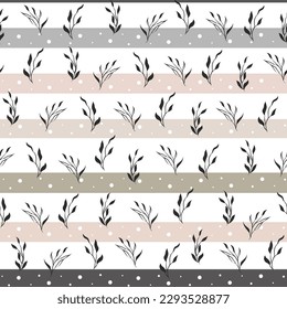 simple leaf seamless pattern with line background