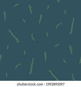 Simple Leaf Seamless Pattern on Navy