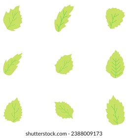 Simple leaf set icon. environmental vector in flat style