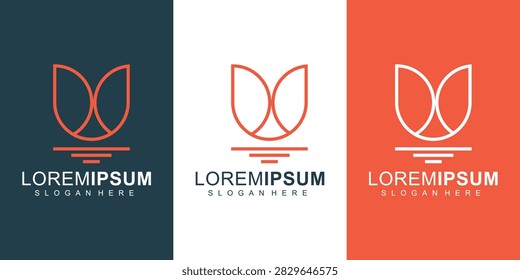 Simple leaf shaped logo icon